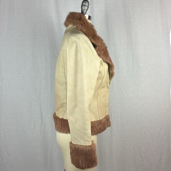 Vero Moda Y2K Leather & Fur Trim Jacket - Picture 4 of 10